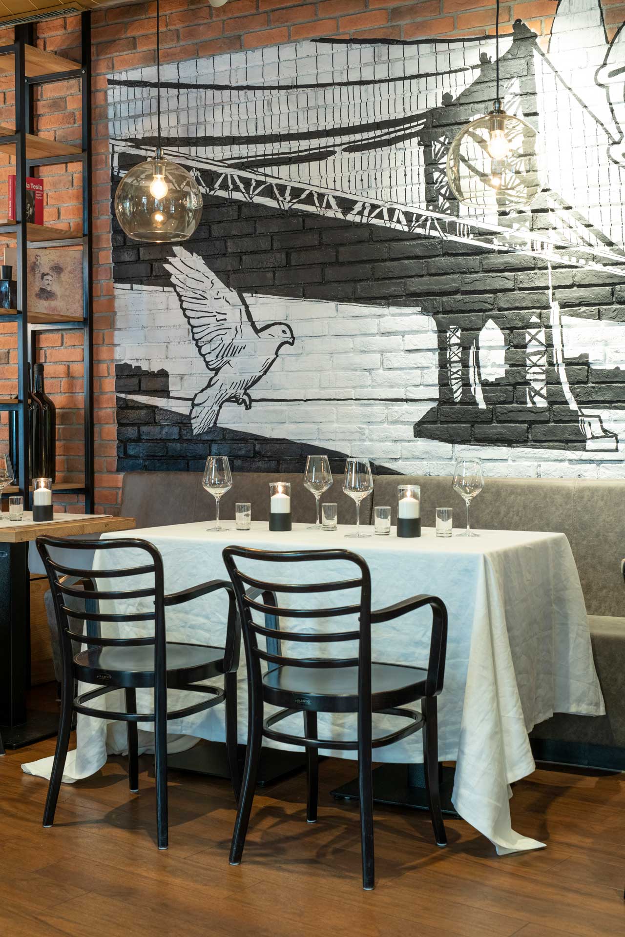 Naturelinen bianca und Tondo Big schwarz